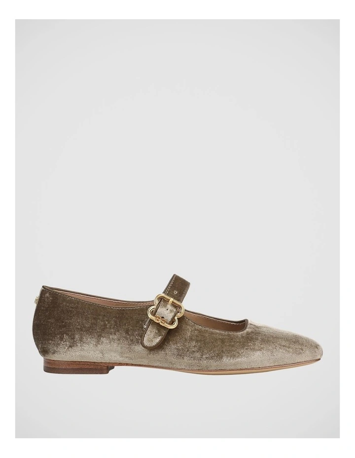 Michaela Ballet Flats in Dark Silver Sage Velvet image 1