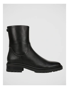 Sky Ankle Boots in Black Leather