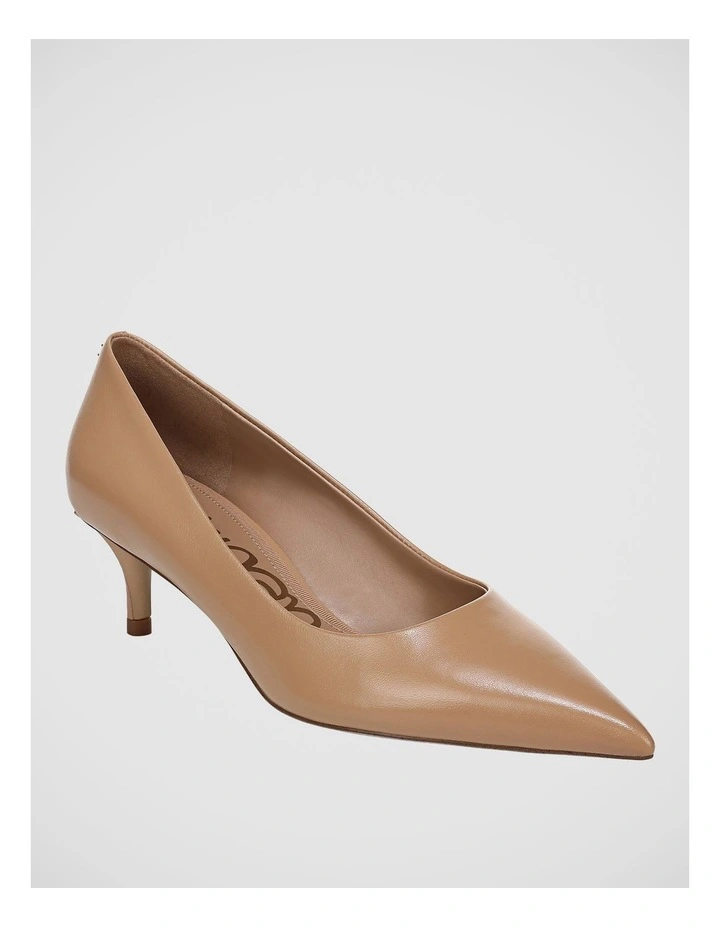 Summer Mid Heel Pump in French Sand Leather image 2