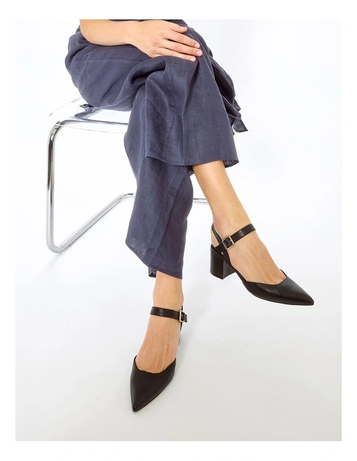 Ingrid Heeled Shoes in Black Leather image 2