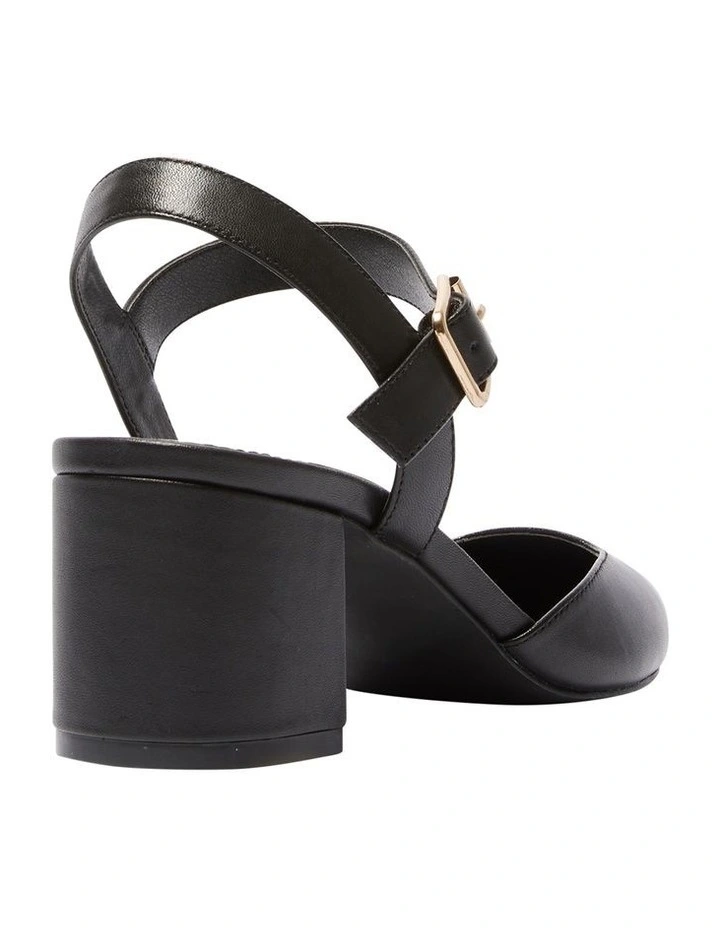 Ingrid Heeled Shoes in Black Leather image 4