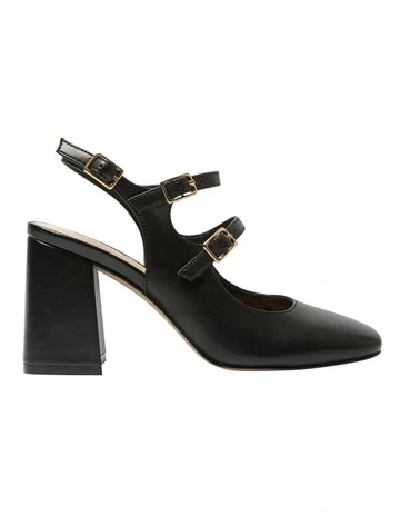 Roslyn Heeled Leather Shoes in Black