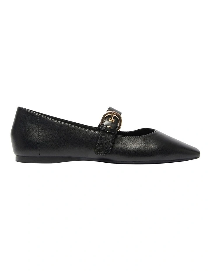 Melrose Flat Leather Shoes in Black image 1