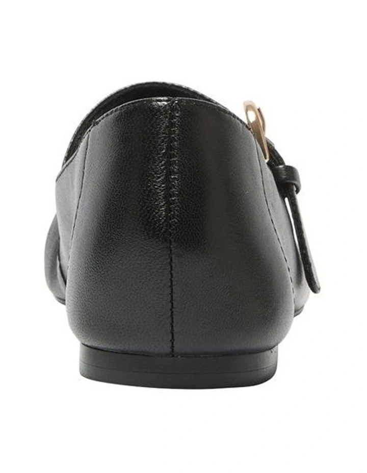 Melrose Flat Leather Shoes in Black image 5