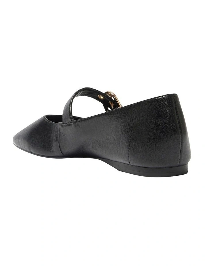Melrose Flat Leather Shoes in Black image 6