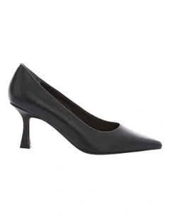 Amaya Heeled Shoes in Black Leather