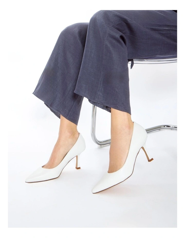 Amaya Heeled Shoes in White Leather image 2