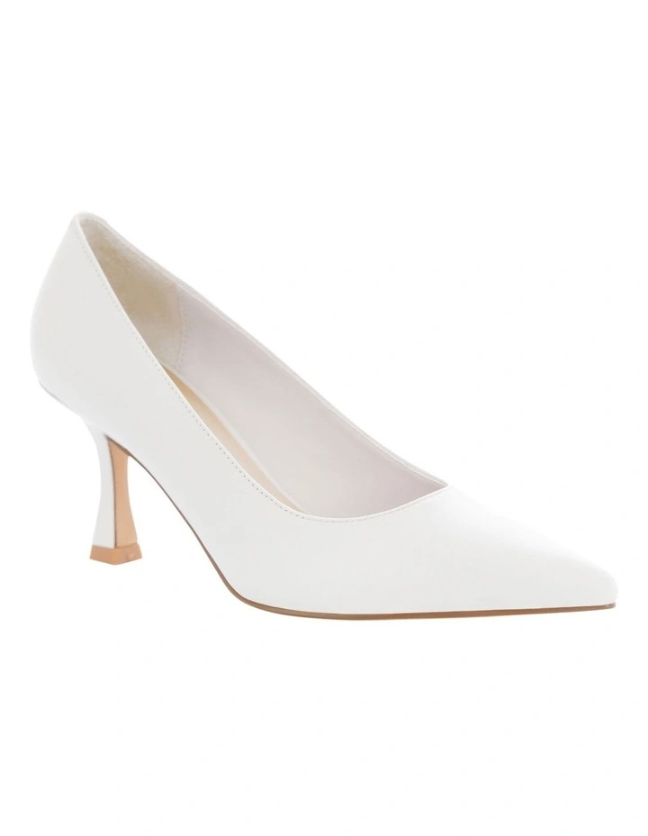 Amaya Heeled Shoes in White Leather image 2