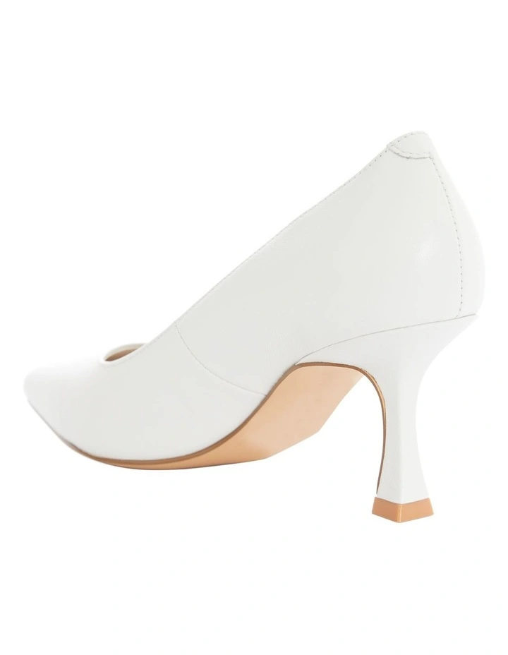 Amaya Heeled Shoes in White Leather image 3