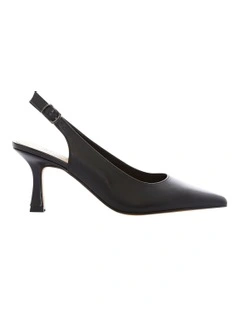 Astrid Heeled Shoes in Black Leather