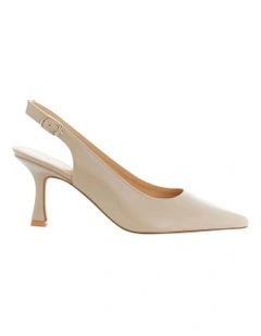Astrid Heeled Leather Shoes in Nude