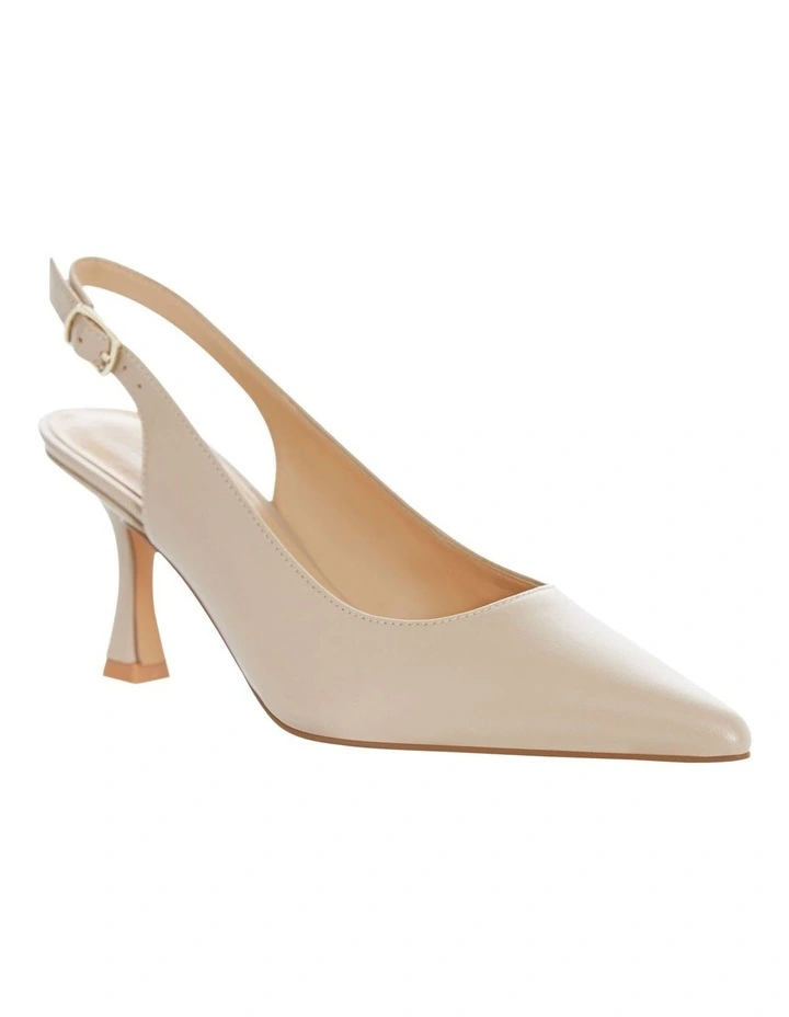 Astrid Heeled Leather Shoes in Nude image 2