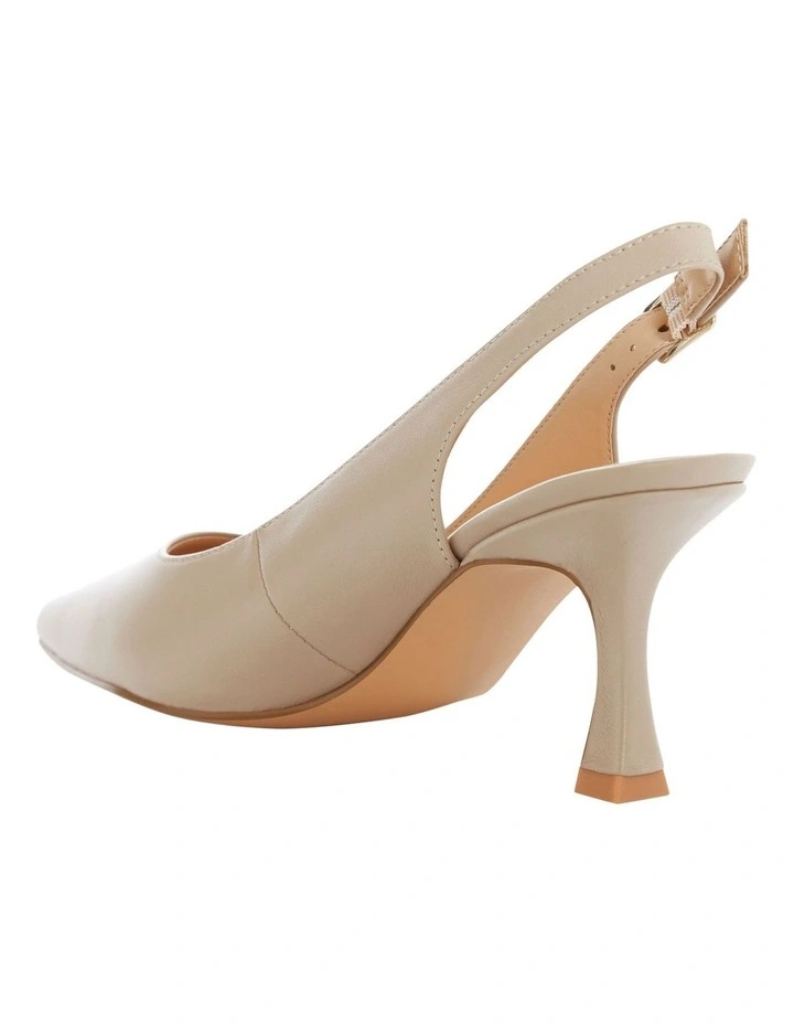 Astrid Heeled Leather Shoes in Nude image 3
