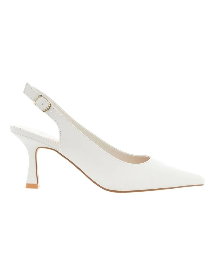 Astrid Heeled Shoes in White Leather image 1