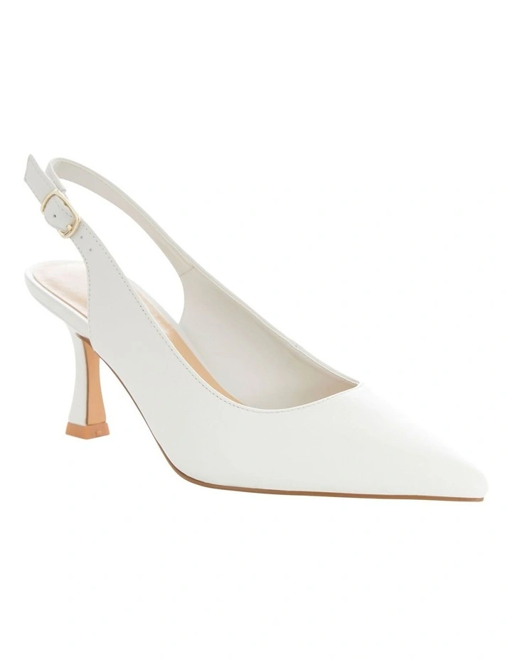 Astrid Heeled Shoes in White Leather image 2