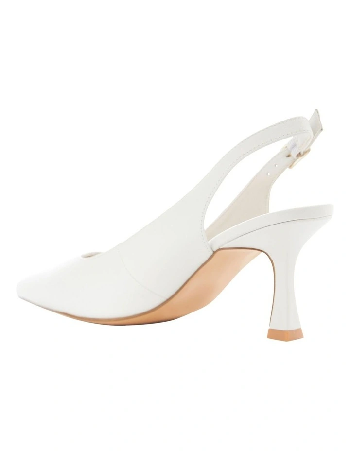 Astrid Heeled Shoes in White Leather image 3