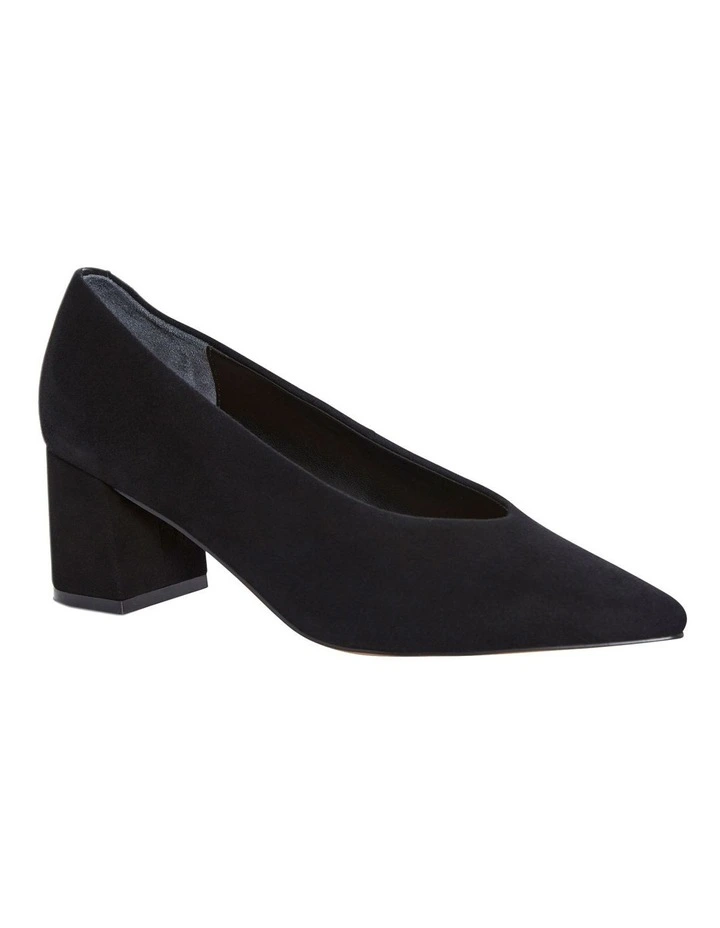 Jean Heeled Shoes in Black Suede image 2