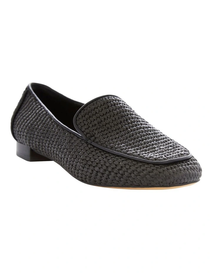 Saxon Flat Shoes in Black Raffia image 2