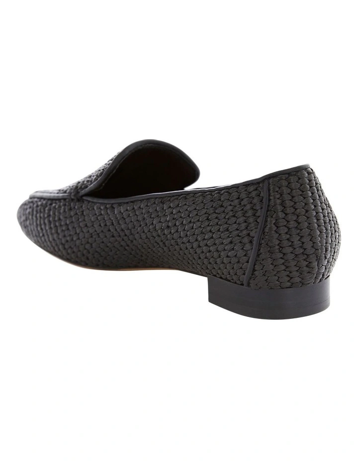 Saxon Flat Shoes in Black Raffia image 3