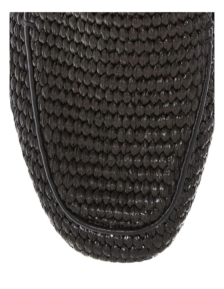 Saxon Flat Shoes in Black Raffia image 4