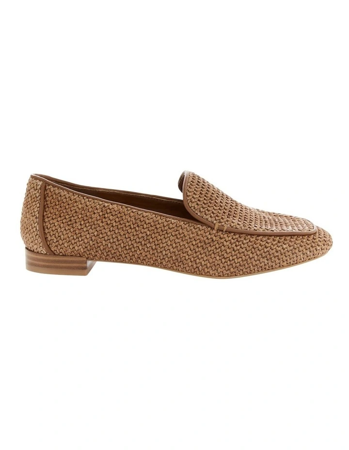 Saxon Flat Shoes in Caramel Raffia image 1