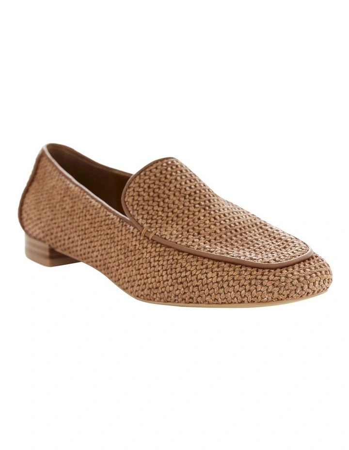 Saxon Flat Shoes in Caramel Raffia image 2