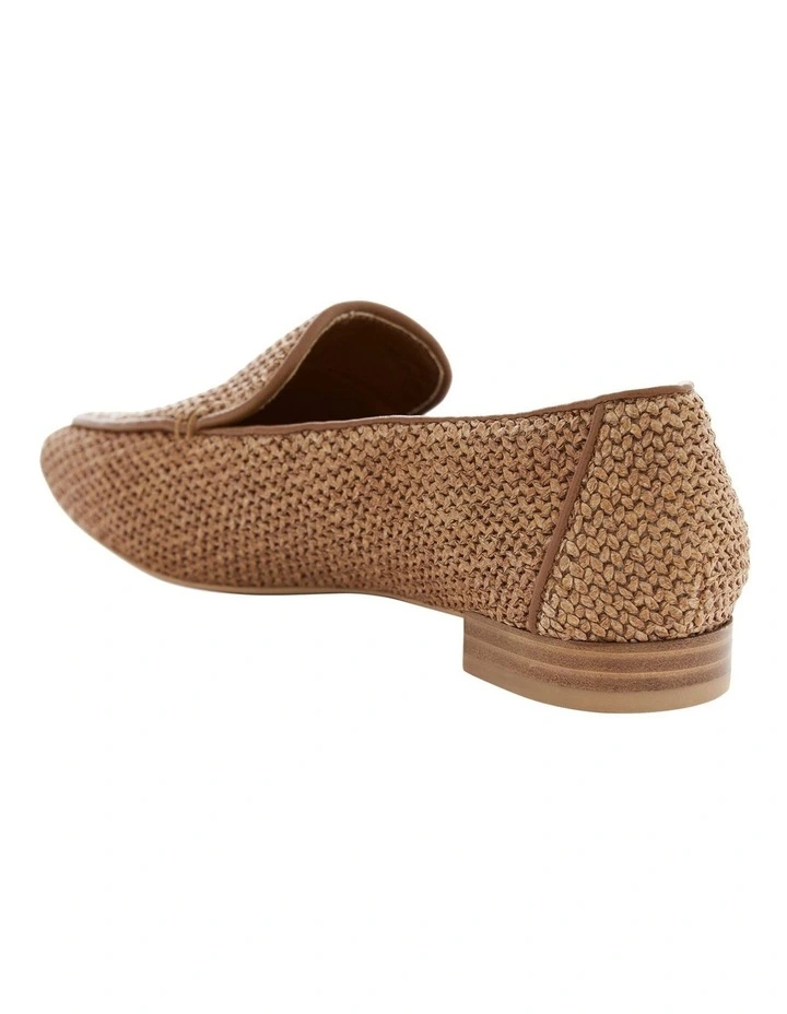 Saxon Flat Shoes in Caramel Raffia image 3