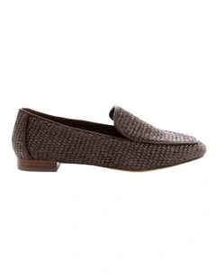 Saxon Flat Shoes in Chocolate Raffia