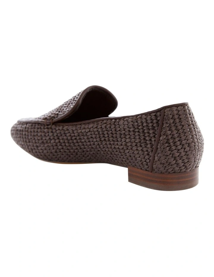 Saxon Flat Shoes in Chocolate Raffia image 3