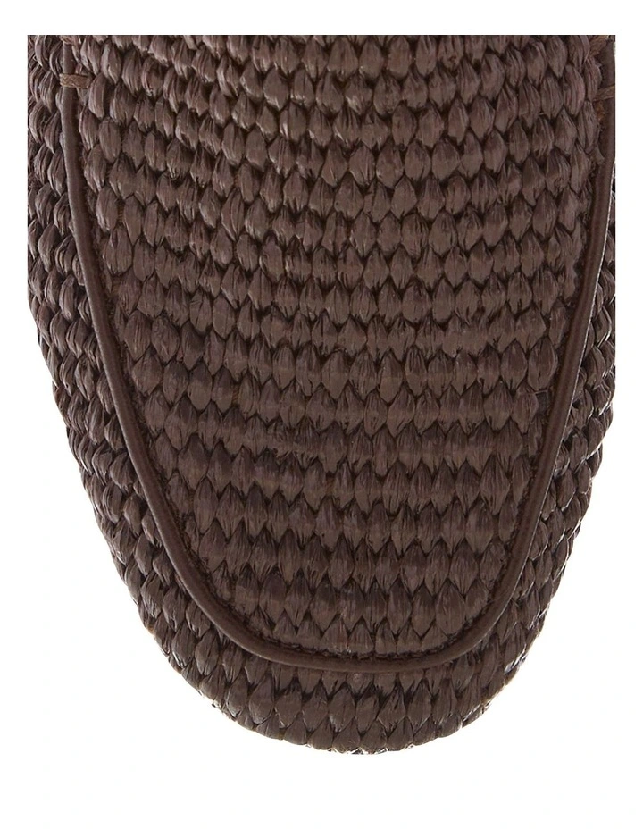 Saxon Flat Shoes in Chocolate Raffia image 4