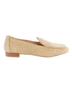Saxon Flat Shoes in Tan Raffia