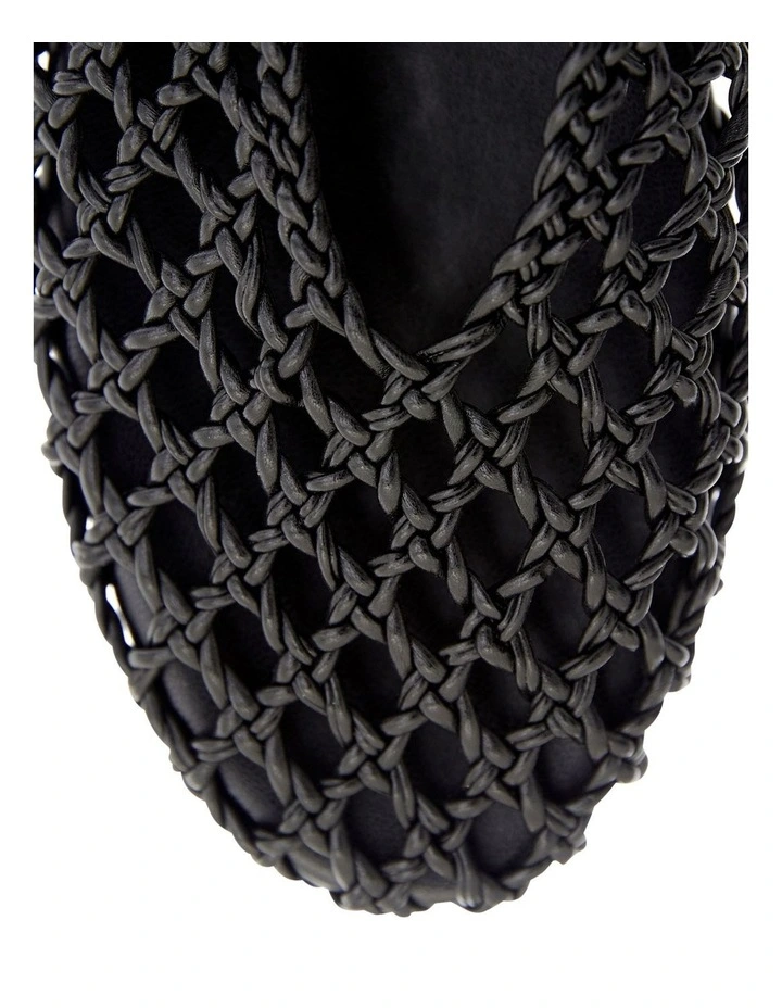 Ebony Flat Shoes in Black Weave image 4