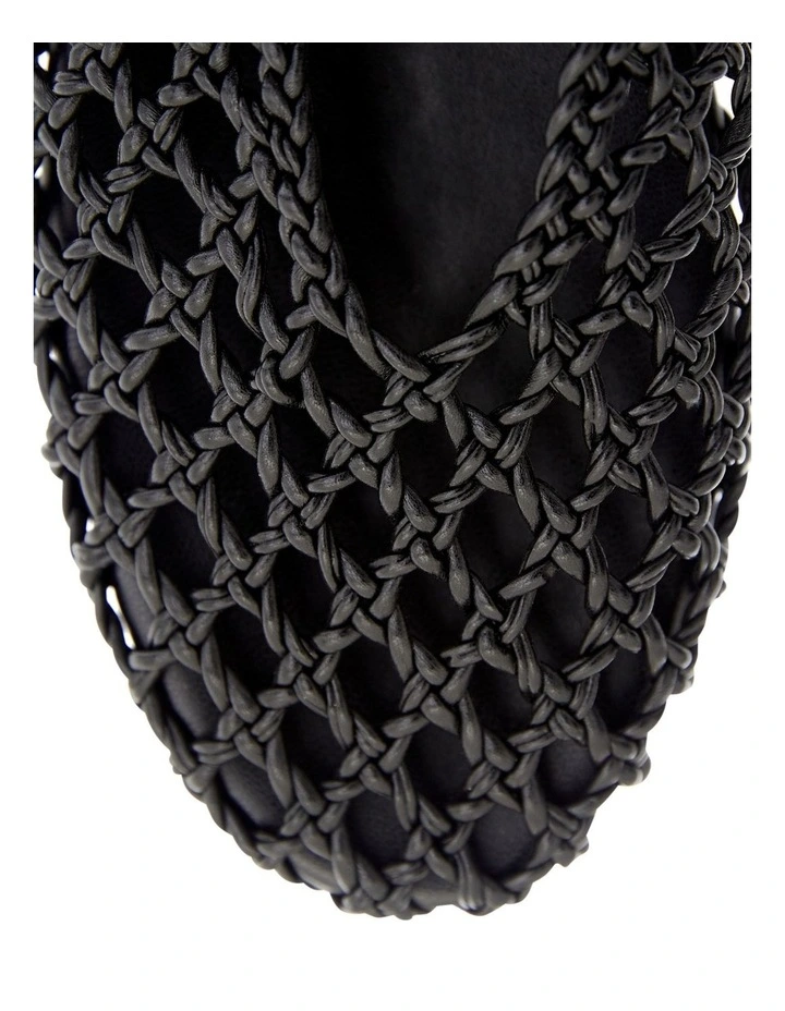 Ebony Flat Shoes in Black Weave image 6