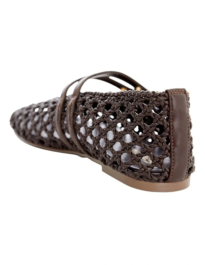 Ebony Flat Ballet in Chocolate Weave image 3