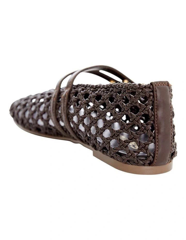 Ebony Flat Ballet in Chocolate Weave image 3