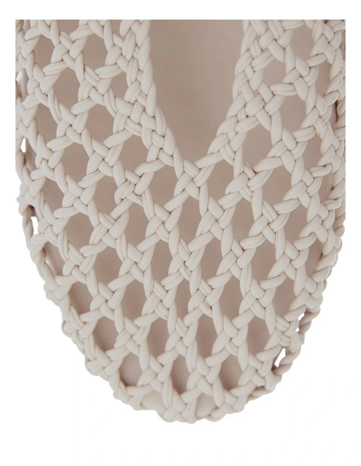 Ebony Flat Shoes in Off White Weave image 4