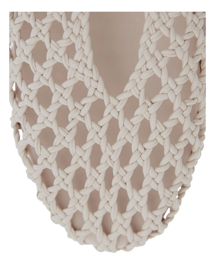 Ebony Flat Shoes in Off White Weave image 5