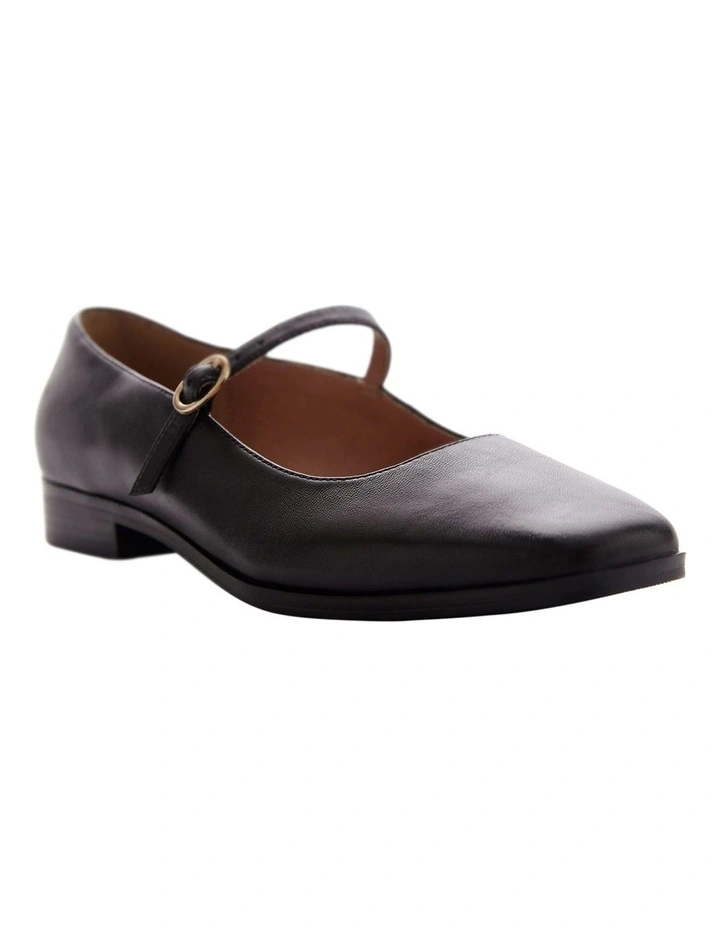 Andrea Flat Shoes in Black Leather image 2