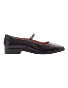 Andrea Flat Shoes in Black Patent Leather