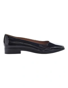 Avanti Flat Shoes in Black Patent Leather