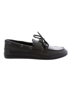 Ohio Flat Leather Shoes in Black
