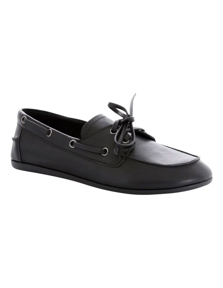 Ohio Flat Shoes in Black Leather image 2