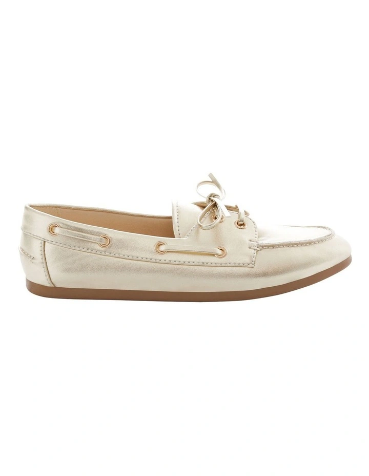Ohio Flat Shoes in Soft Gold Leather image 1