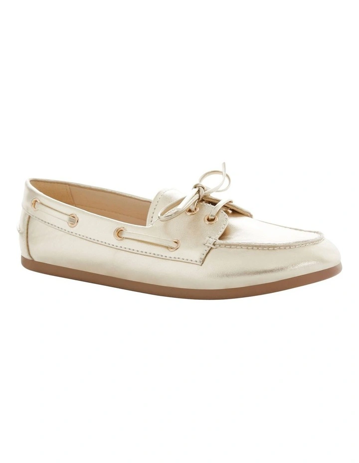 Ohio Flat Shoes in Soft Gold Leather image 2