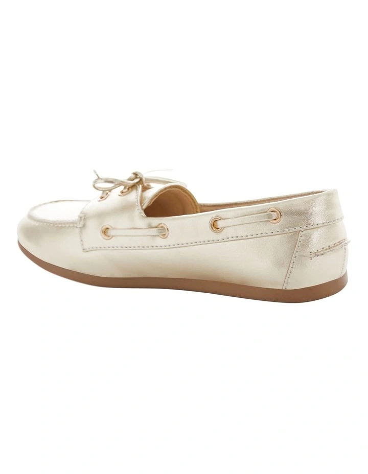 Ohio Flat Shoes in Soft Gold Leather image 3