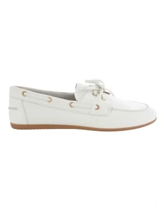 Ohio Flat Shoes in White Leather