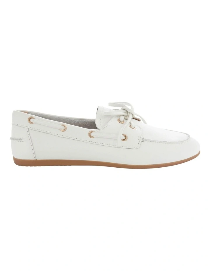 Ohio Flat Shoes in White Leather image 1