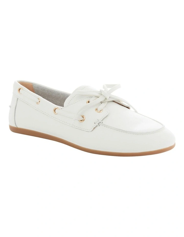 Ohio Flat Shoes in White Leather image 2