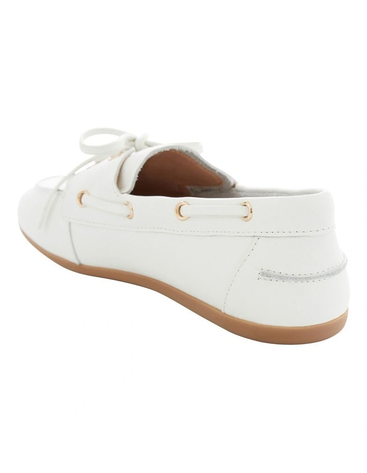 Ohio Flat Shoes in White Leather image 3