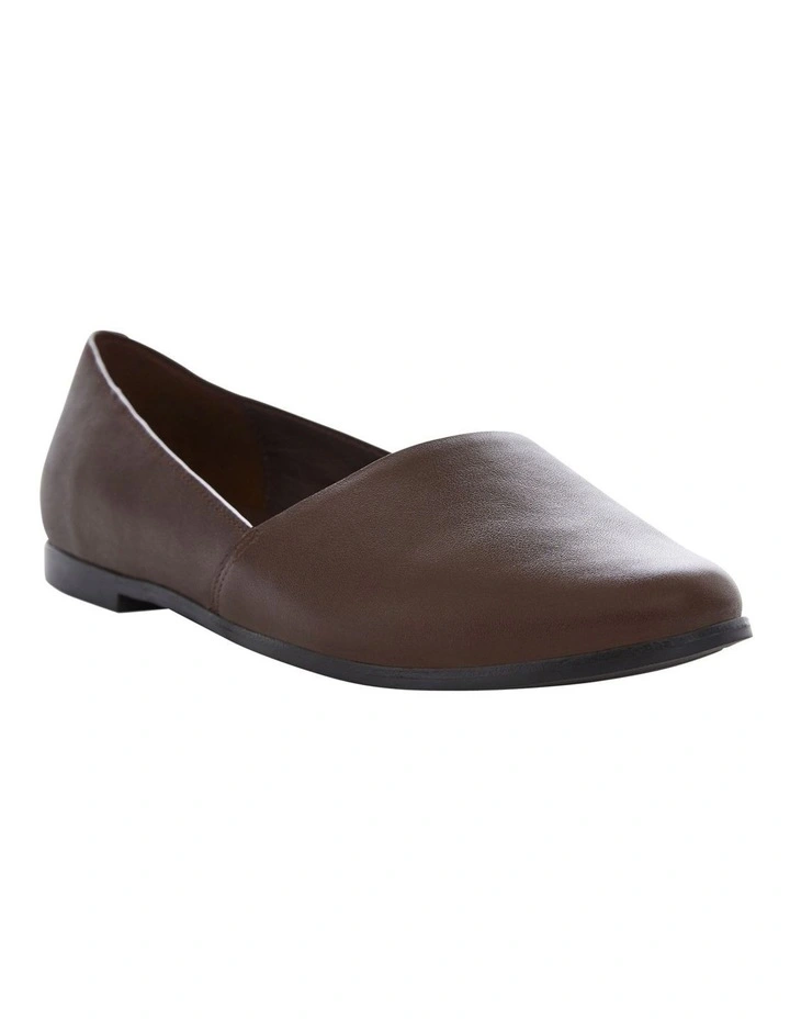 Rachael Flat Shoes in Chocolate Leather image 2